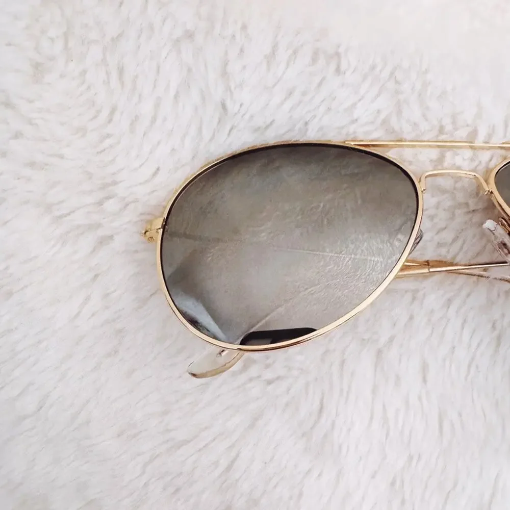 Flynn Gold W/ Mirrored Lenses Aviator Sunglasses